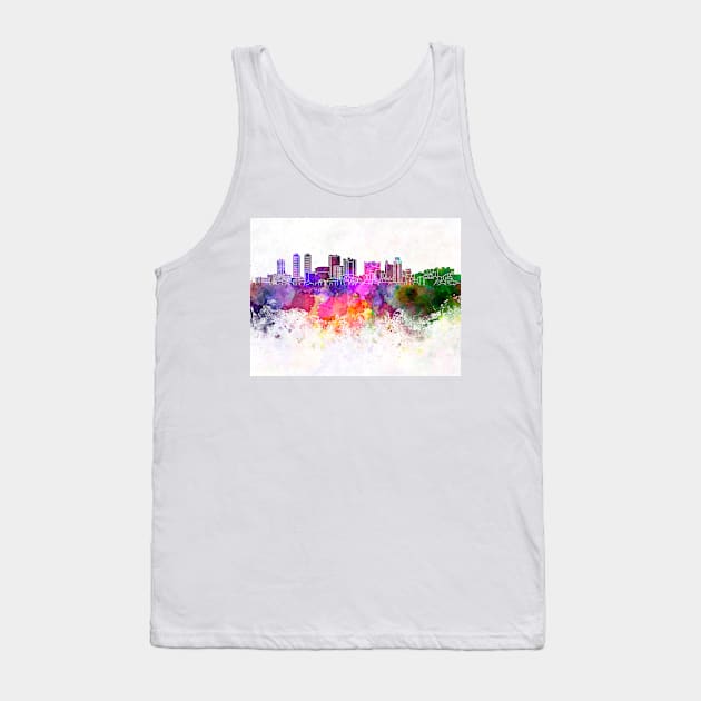 Colombo skyline in watercolor background Tank Top by PaulrommerArt